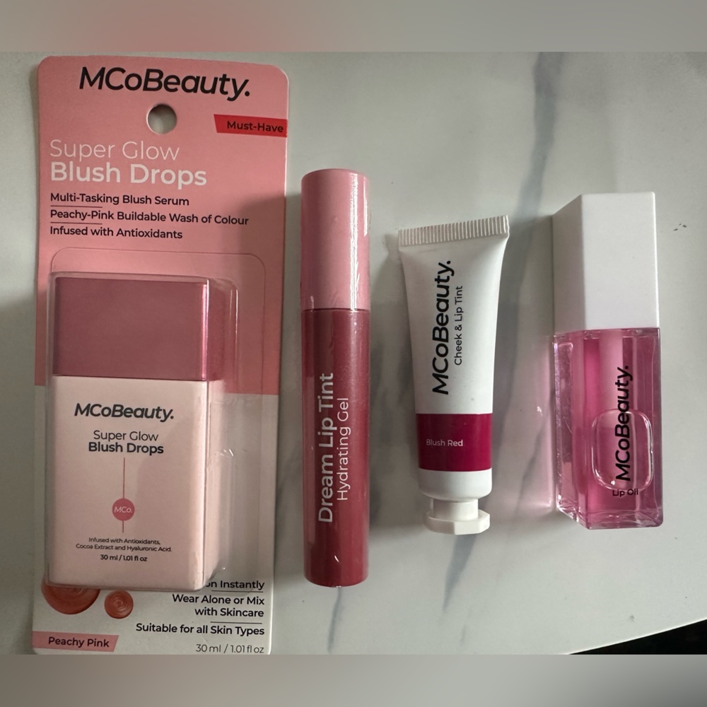 MCoBeauty Makeup Bundle! Lip, oil, blush drops, lip, tint, cheek/lip tint. NEW!